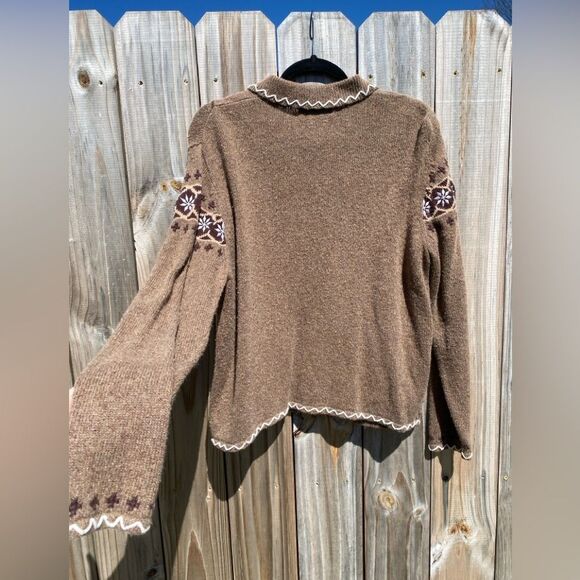 Vintage Fair Isle Winter Ski Cardigan Sweater:Snow Travel Novelty - Picture 6 of 9